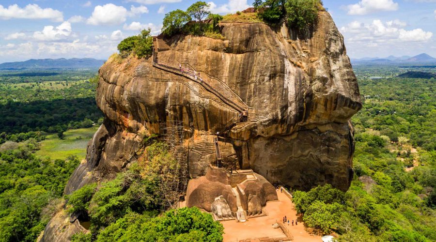 SIRIGIYA Aerial view from above of Sigiriya or the Lion Rock
