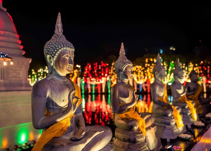 Wesak festival at gangarama seemamalaka temple in Colombo, Sri Lanka