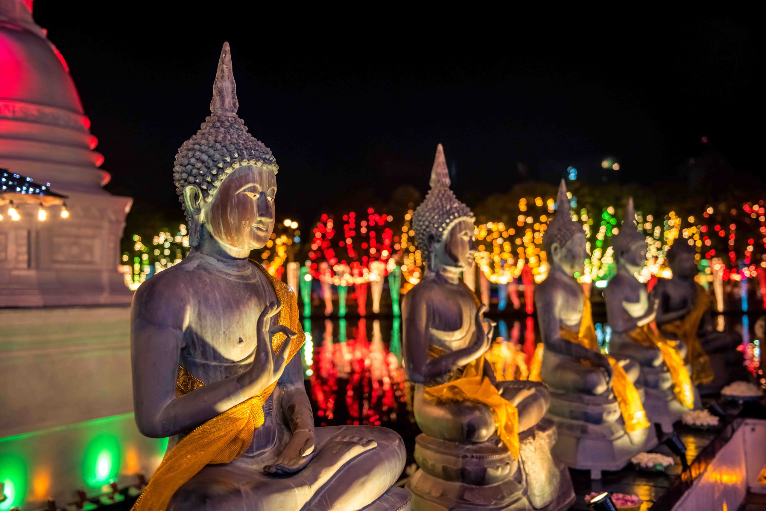 Wesak festival at gangarama seemamalaka temple in Colombo, Sri Lanka