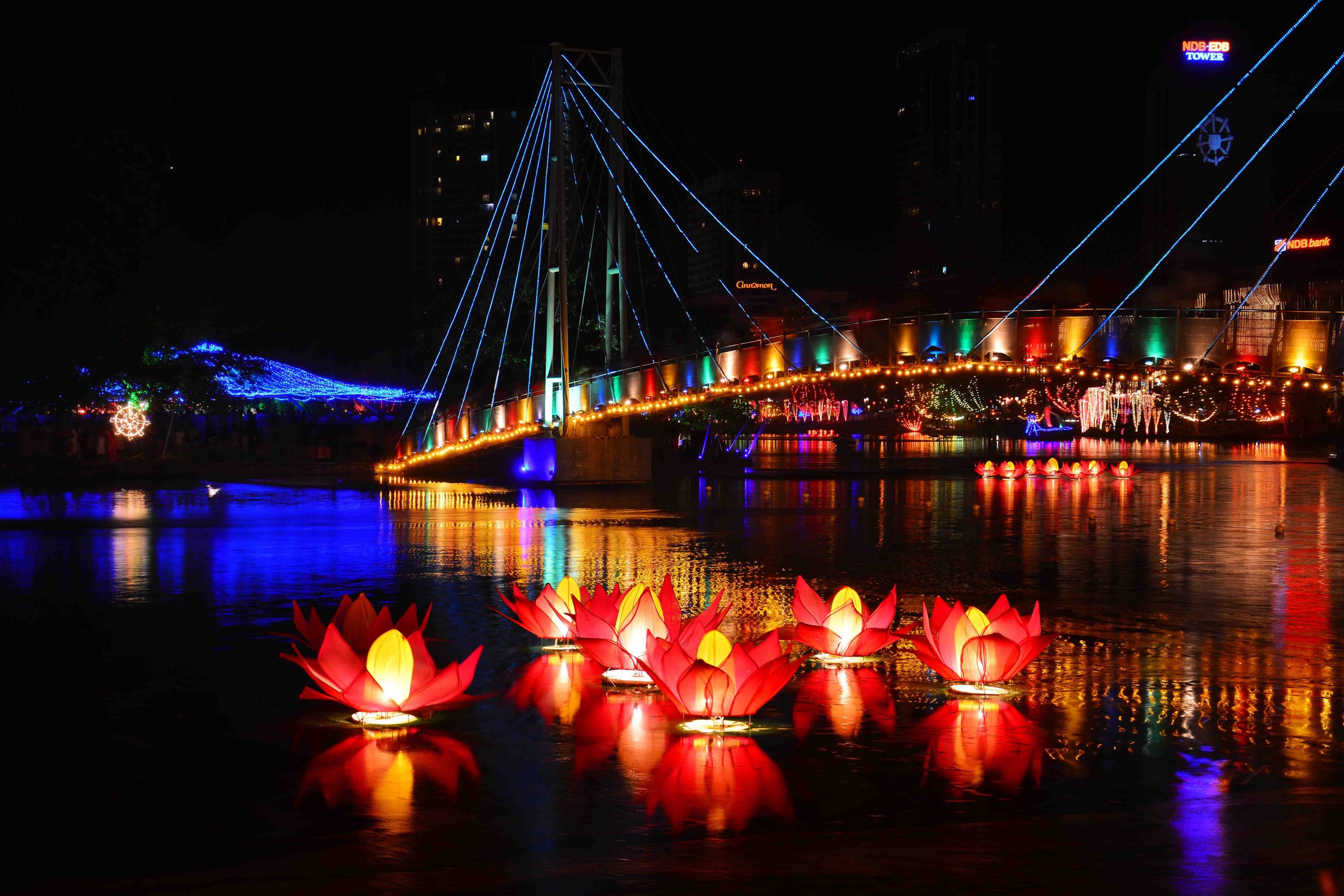 Beautiful vesak lanterns in berewawa seemamalakaya colombo srilanka