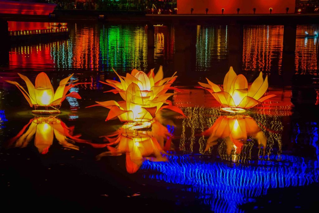 Beautiful vesak lanterns in berewawa seemamalakaya colombo srilanka